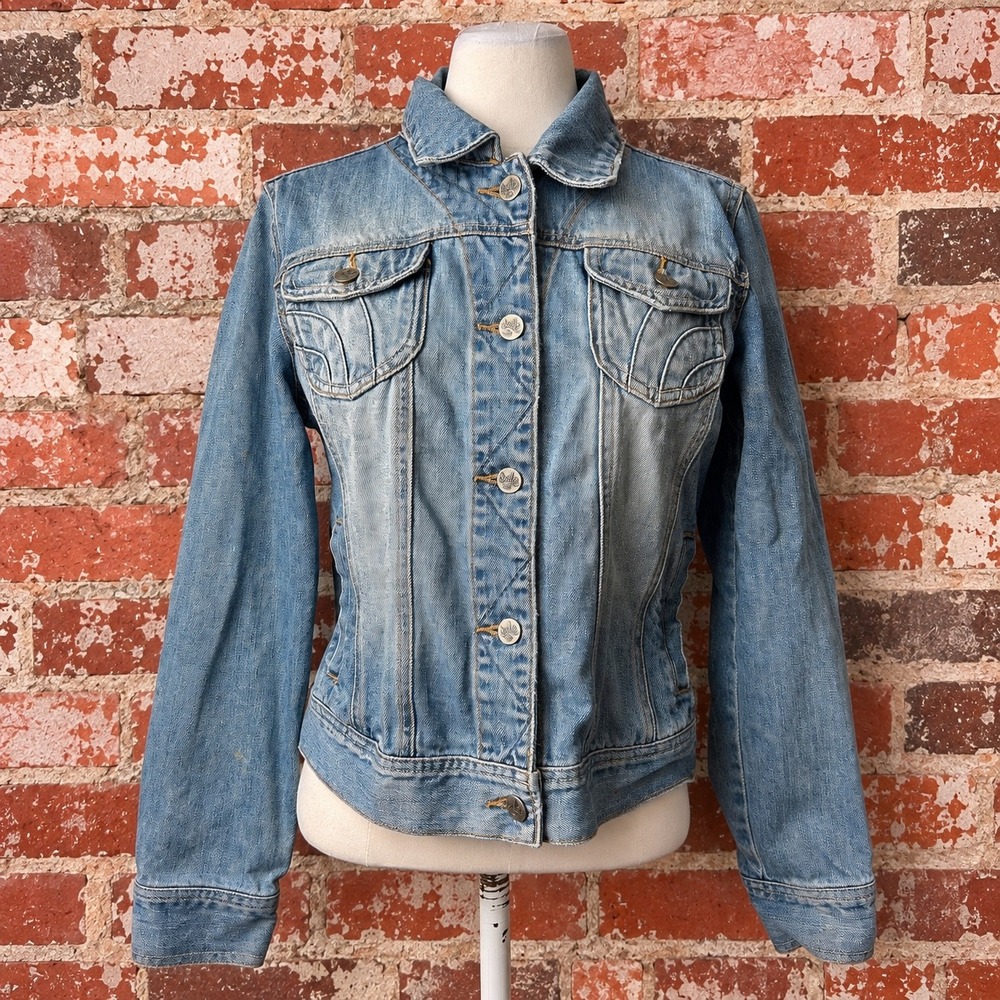 Vintage Light Wash Denim Trucker Jacket Y2K Indie Sleaze Western 90s Retro Boho
